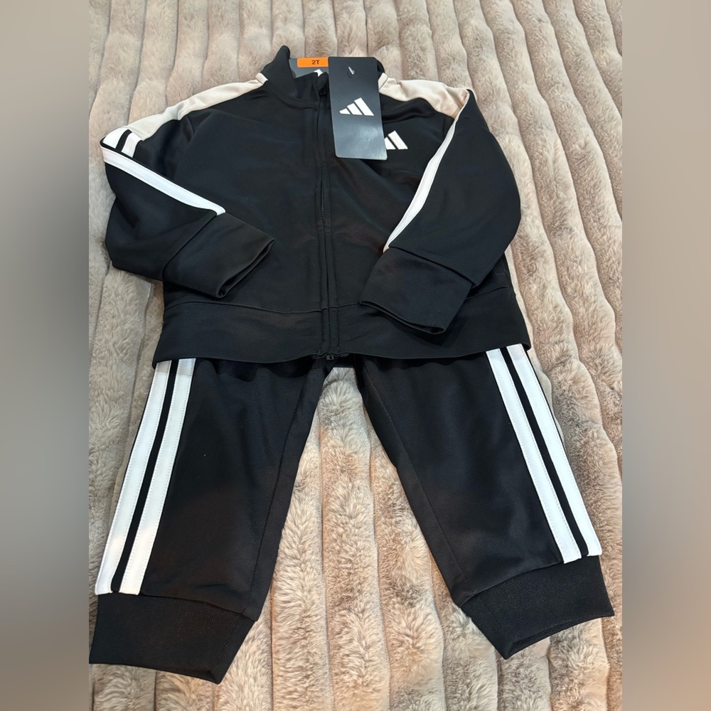Adidas Kids Black Track‎ Suit